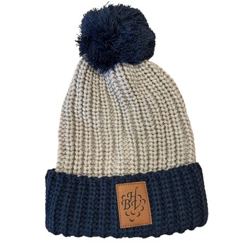 Stone/Navy Beanie